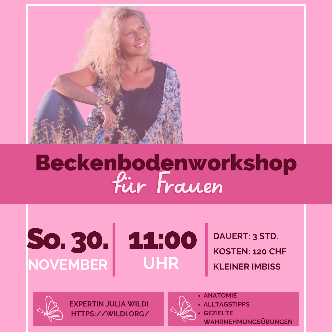 Beckenbodenworkshop für Frauen mit Julia Wildi im BIG Fitness Laufen